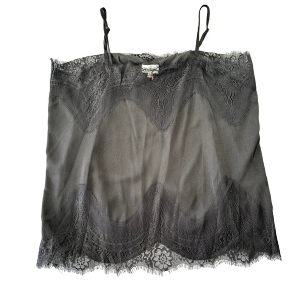 Heyson Black Lace Trim Camisole Top Womens 1XL‎ Adjustable Straps Layering Sexy